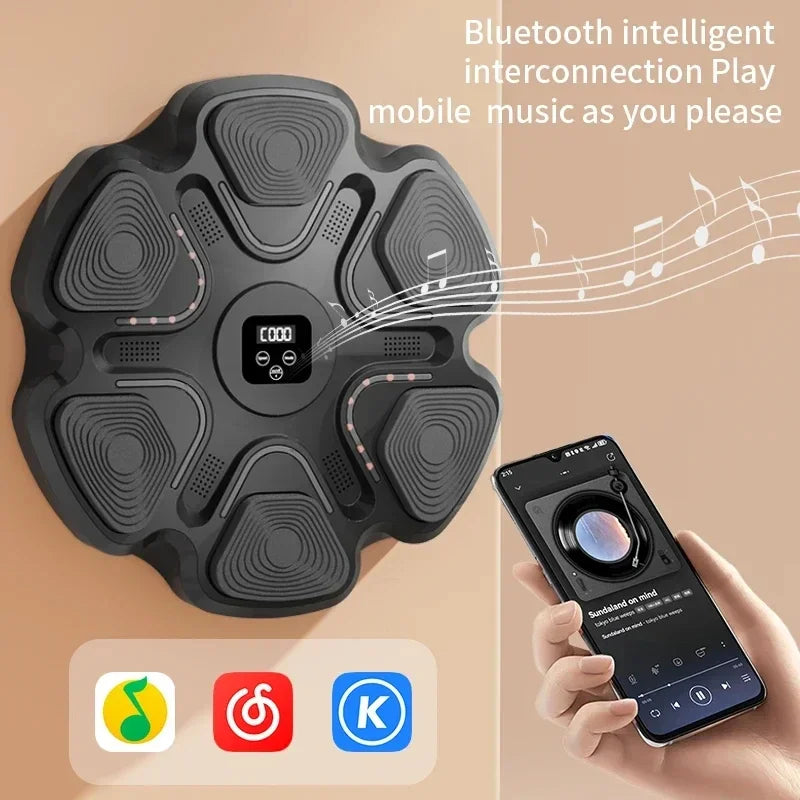 Nova máquina de boxe de música inteligente para adultos/crianças, treinamento de fitness e boxe, treinamento de resposta em casa, alvo de parede de boxe