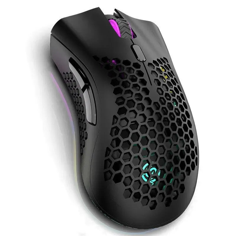 Mouse para jogos recarregável USB 2.4G sem fio RGB Light Honeycomb Mouse para jogos Desktop PC Computadores Notebook Laptop Mouses