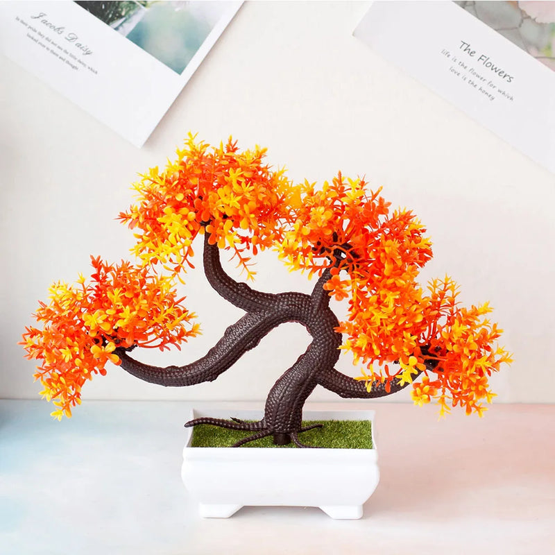 Bonsai Pequeno vaso de árvore Planta falsa Vaso de flores Arranjo de jardim Enfeites Sala Decoração de mesa para casa