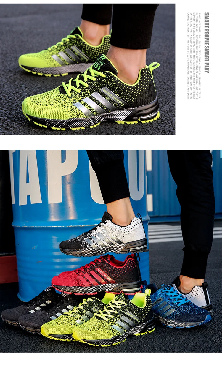 Tênis casuais da moda para homens e mulheres, calçados para caminhada, calçados fitness respiráveis de tamanho grande, calçados masculinos