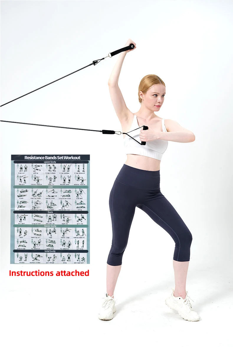 Exercícios de fitness Conjunto de faixas de resistência Tubo elástico Puxar corda Faixa de ioga Treinamento Equipamento de treino para casa Peso Ginásio Acessório