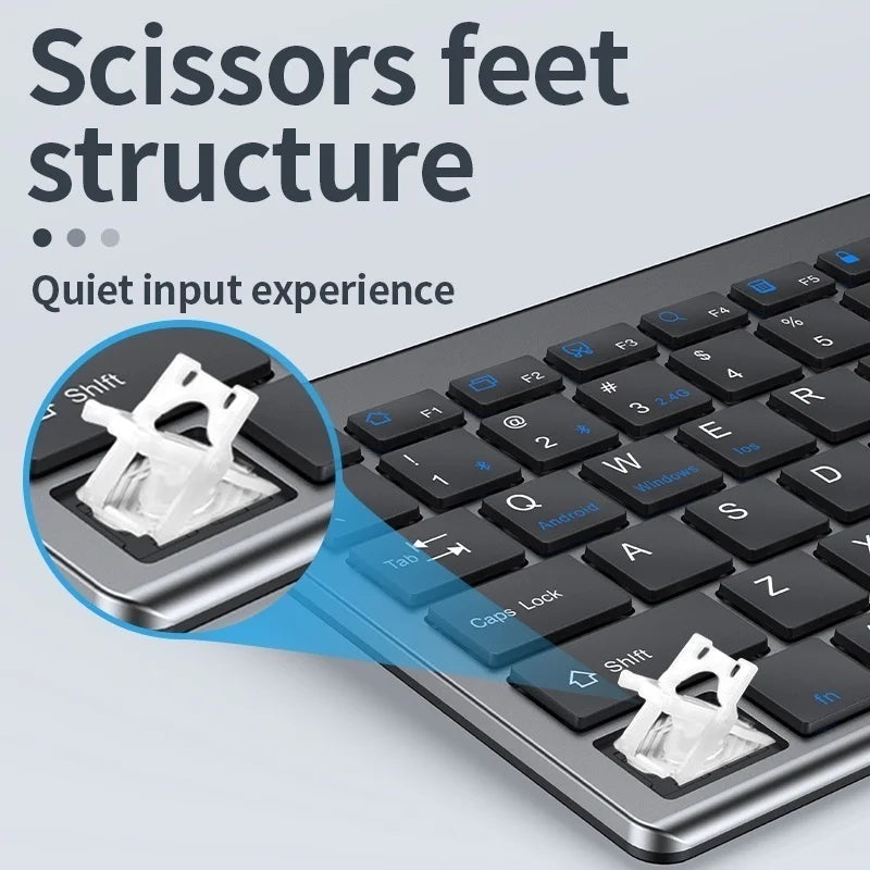 Conjunto de teclado e mouse Bluetooth recarregável Jomaa Slim para laptop 2.4G USB sem fio teclado e mouse combo