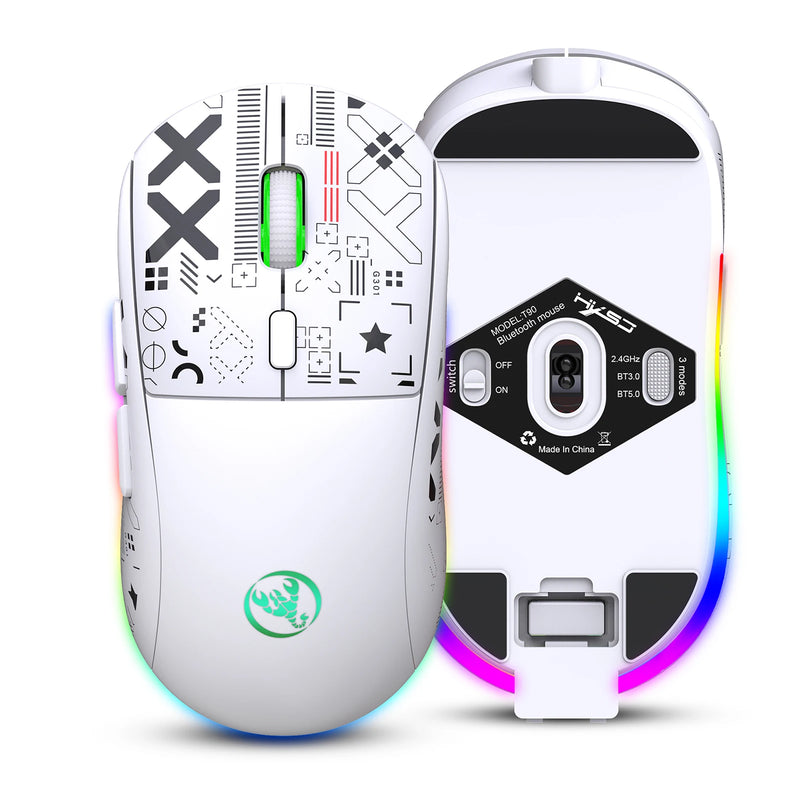 Mouse mecânico sem fio RGB Mouse para jogos ergonômico 10 milhões de pressionamentos de tecla 3600DPI Mouse 11 modos de iluminação RGB Mouses