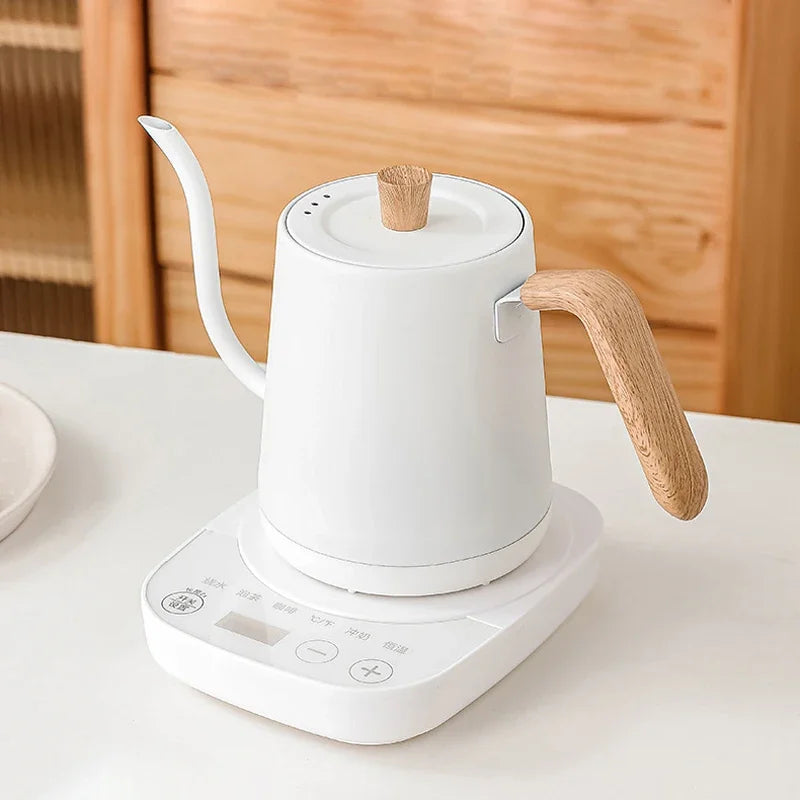Chaleira elétrica Gooseneck 800ml Cafeteira de infusão manual Bule inteligente Controle de temperatura Chaleira de aquecimento rápido 1000W 110v/220v