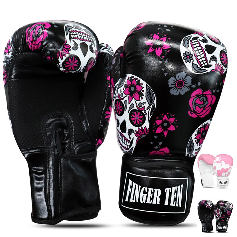Luvas de boxe femininas, socos, sparring, kickboxing, treinamento de MMA, 1 par, luva de saco pesado para boxe, saco de pancadas, 8, 10, 12, 14 oz