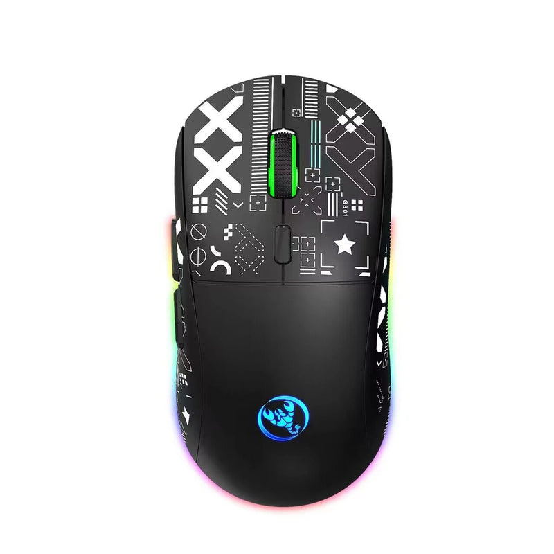 Mouse mecânico sem fio RGB Mouse para jogos ergonômico 10 milhões de pressionamentos de tecla 3600DPI Mouse 11 modos de iluminação RGB Mouses