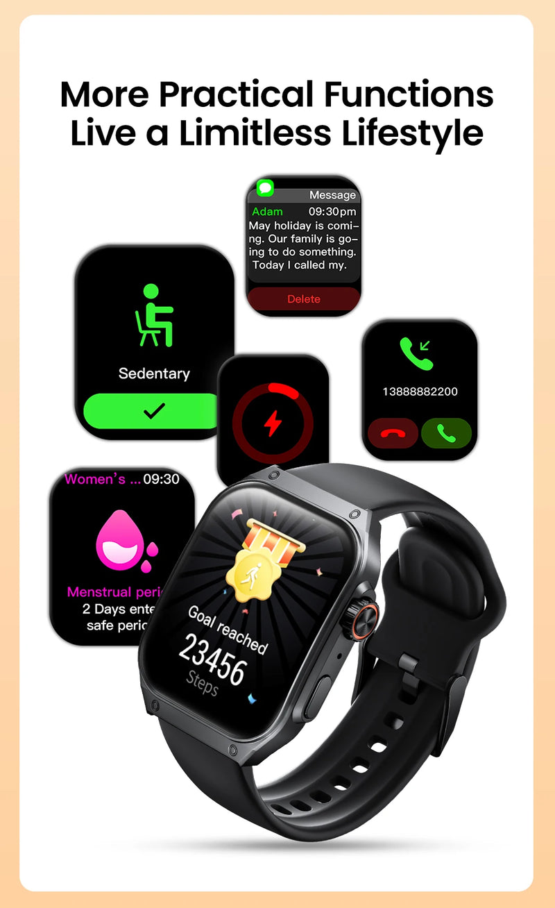 HAYLOU Watch S8 Smart Watch 1.96'' AMOLED Tela curva Smartwatch Bluetooth Call AI Vioce Assistant Smartwatches