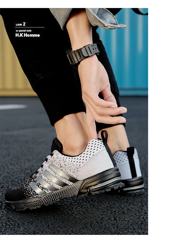 Tênis casuais da moda para homens e mulheres, calçados para caminhada, calçados fitness respiráveis de tamanho grande, calçados masculinos