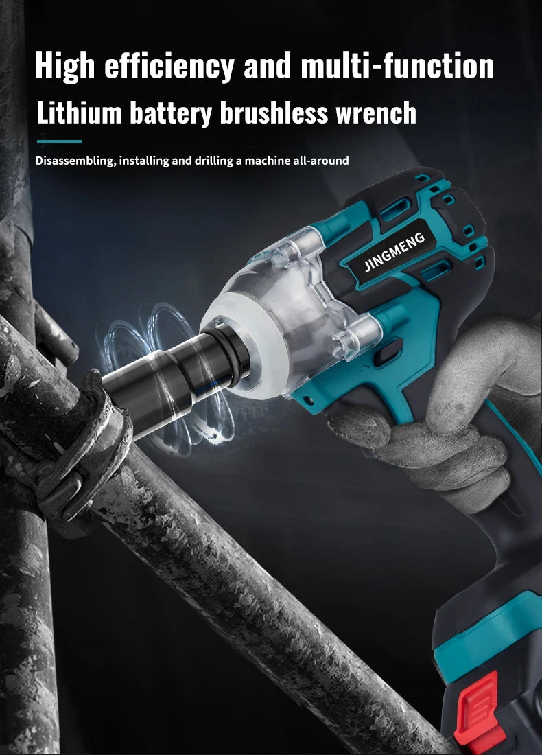 Cordless Electric Impact Wrench Power Tool Brushless Electric Wrench Hand Drill Socket For 21V Battery