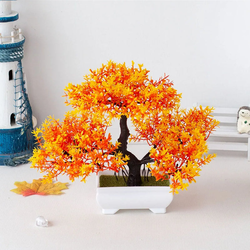 Bonsai Pequeno vaso de árvore Planta falsa Vaso de flores Arranjo de jardim Enfeites Sala Decoração de mesa para casa