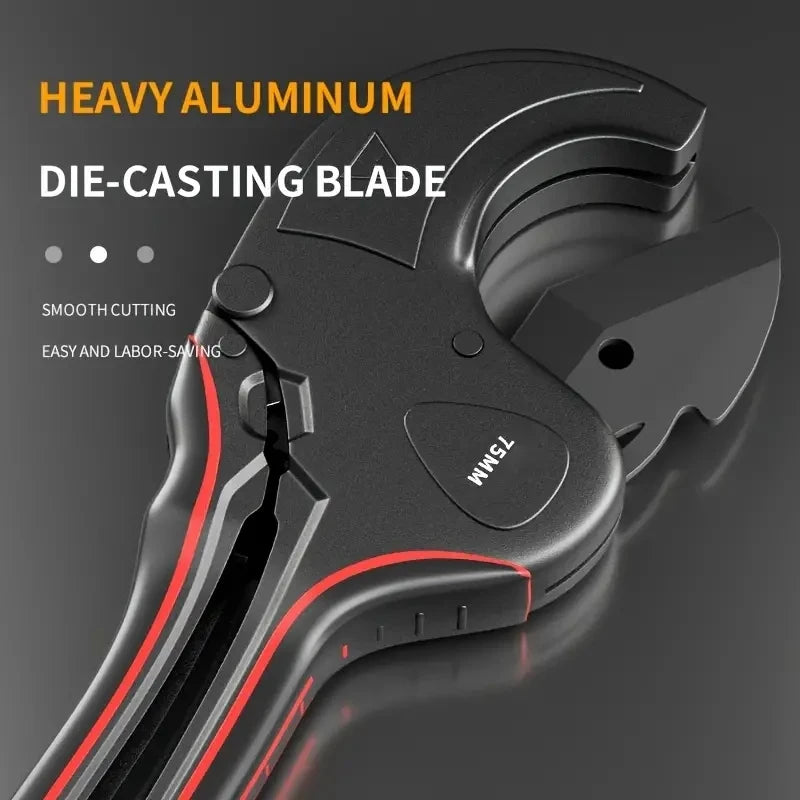 Cortador de PVC para serviços pesados, liga de alumínio, corte de tubos de plástico, tesoura cortadora de tubos de PVC PPR com lâmina de aço SK5, ferramenta manual