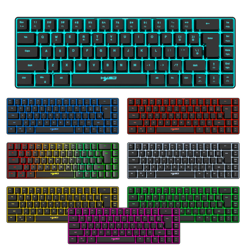 HXSJ V200 Wired K68 RGB Streamer Mini Teclado para jogos Teclado de membrana sem conflitos de 19 teclas, mas com toque mecânico para jogos/escritório