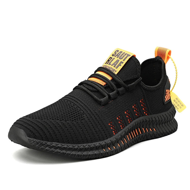 Tênis de corrida leve, respirável, esportivo, antiderrapante, fashion, flexível, com cadarço
