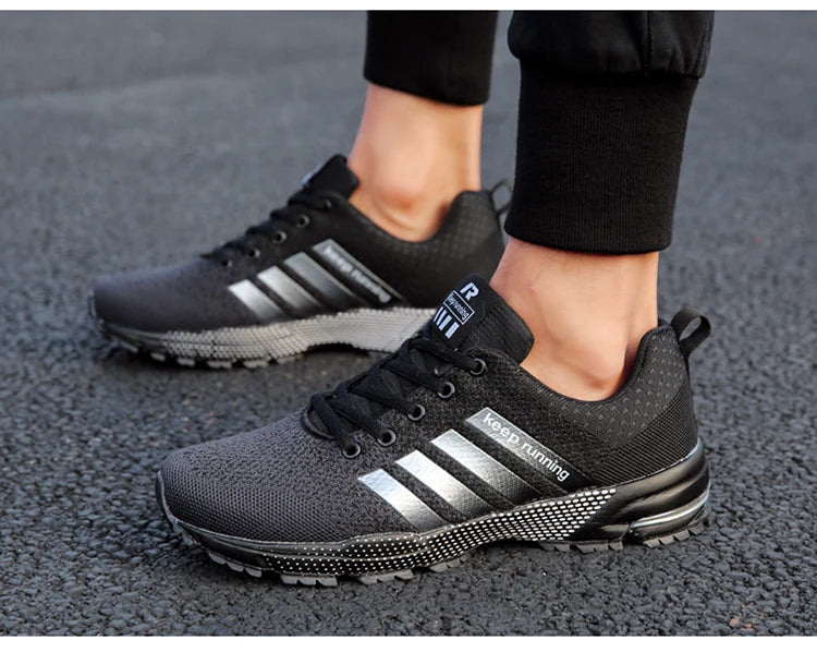 Tênis casuais da moda para homens e mulheres, calçados para caminhada, calçados fitness respiráveis de tamanho grande, calçados masculinos