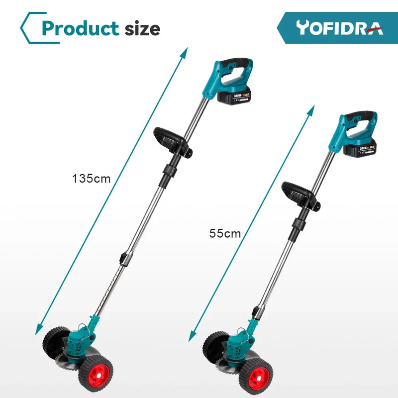 Cortador de grama elétrico 1500W Comprimento ajustável Dobrável Sem fio Portátil Recarregável Podador de arbustos de jardim