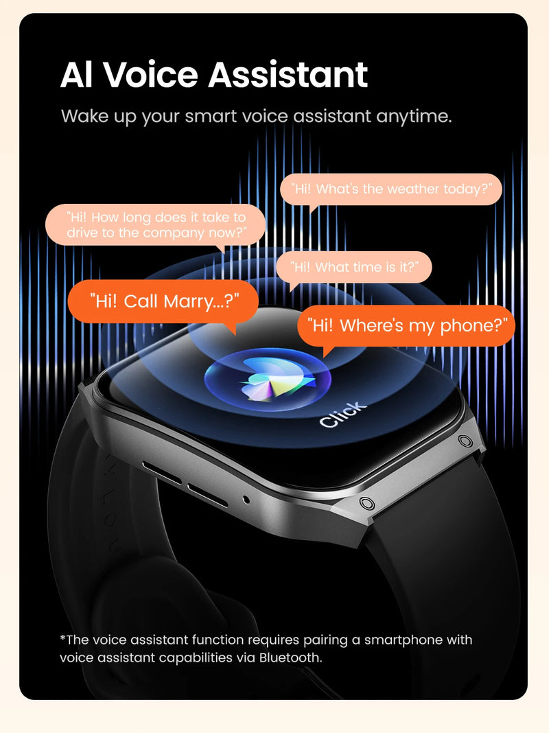 HAYLOU Watch S8 Smart Watch 1.96'' AMOLED Tela curva Smartwatch Bluetooth Call AI Vioce Assistant Smartwatches