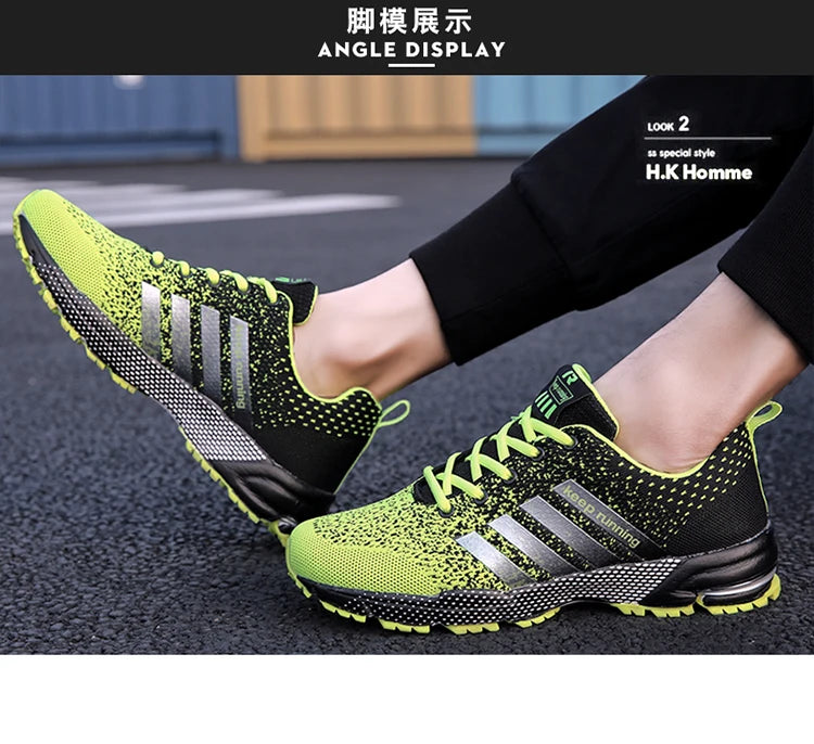 Tênis casuais da moda para homens e mulheres, calçados para caminhada, calçados fitness respiráveis de tamanho grande, calçados masculinos