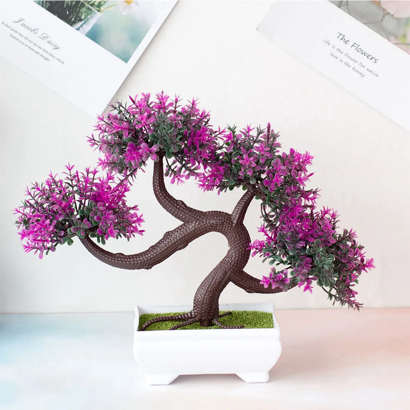 Bonsai Pequeno vaso de árvore Planta falsa Vaso de flores Arranjo de jardim Enfeites Sala Decoração de mesa para casa