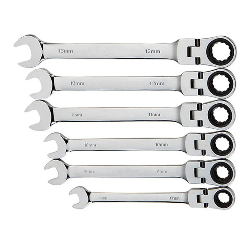 Chave de catraca combinada, com cabeça flexível, ferramenta de catraca de dupla finalidade, conjunto de combinação de catraca