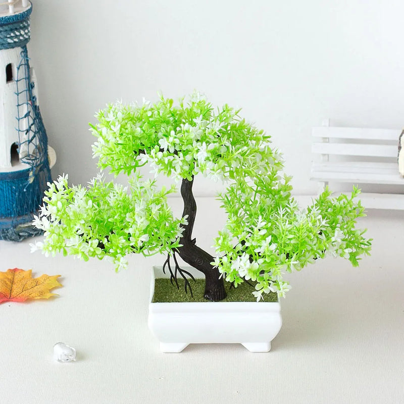 Bonsai Pequeno vaso de árvore Planta falsa Vaso de flores Arranjo de jardim Enfeites Sala Decoração de mesa para casa