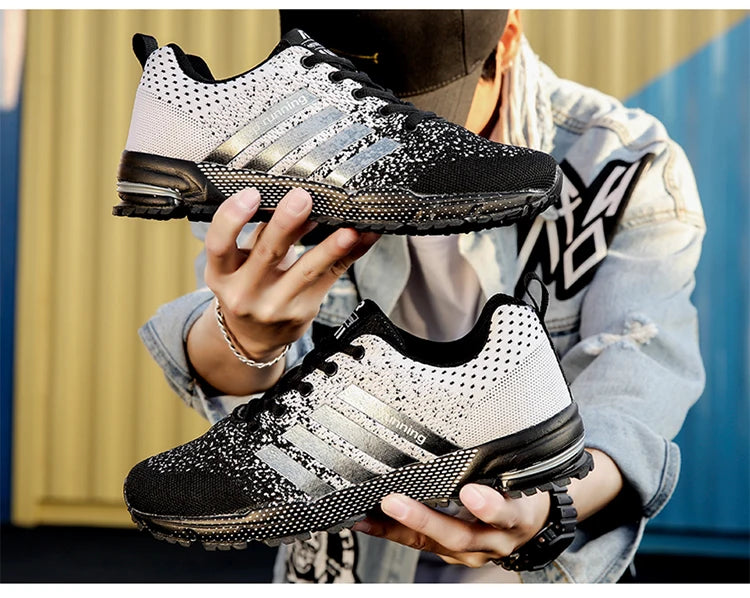 Tênis casuais da moda para homens e mulheres, calçados para caminhada, calçados fitness respiráveis de tamanho grande, calçados masculinos