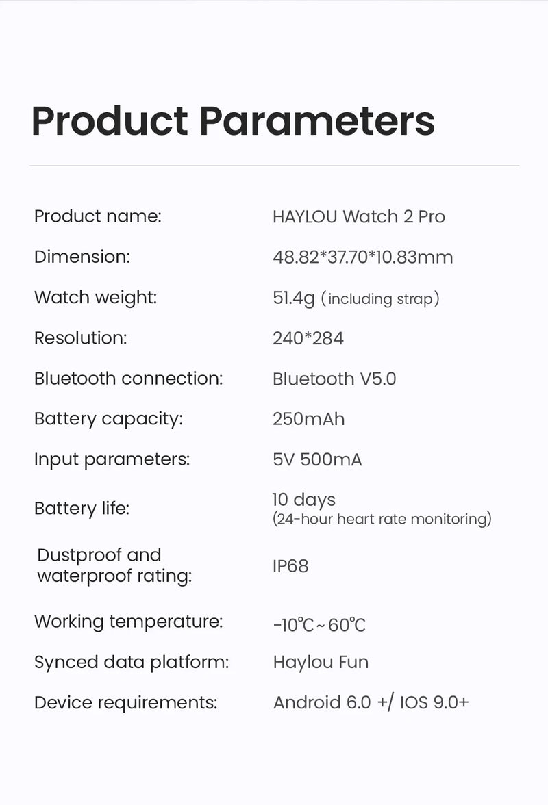 HAYLOU Watch 2 Pro (LS02 Pro) Smart Watch 1,85'' HD Display SpO2 Monitor de frequência cardíaca 100 modos de treino Smartwatch para homens e mulheres