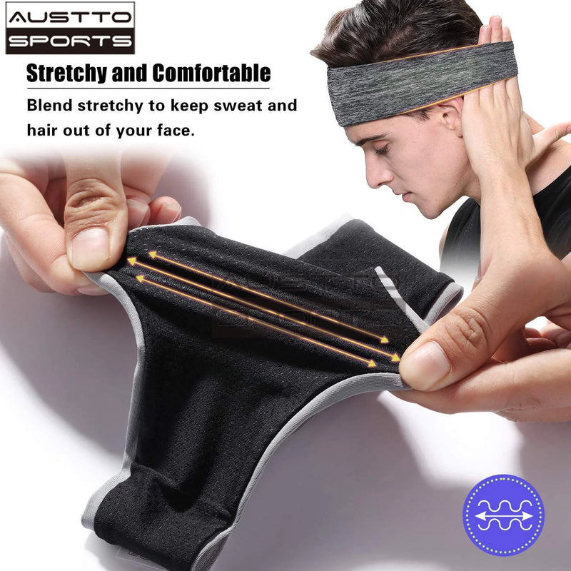 Austto Sports Headband Slim Workout Cooling Sweatband para homens mulheres correndo Sycling esporte ao ar livre