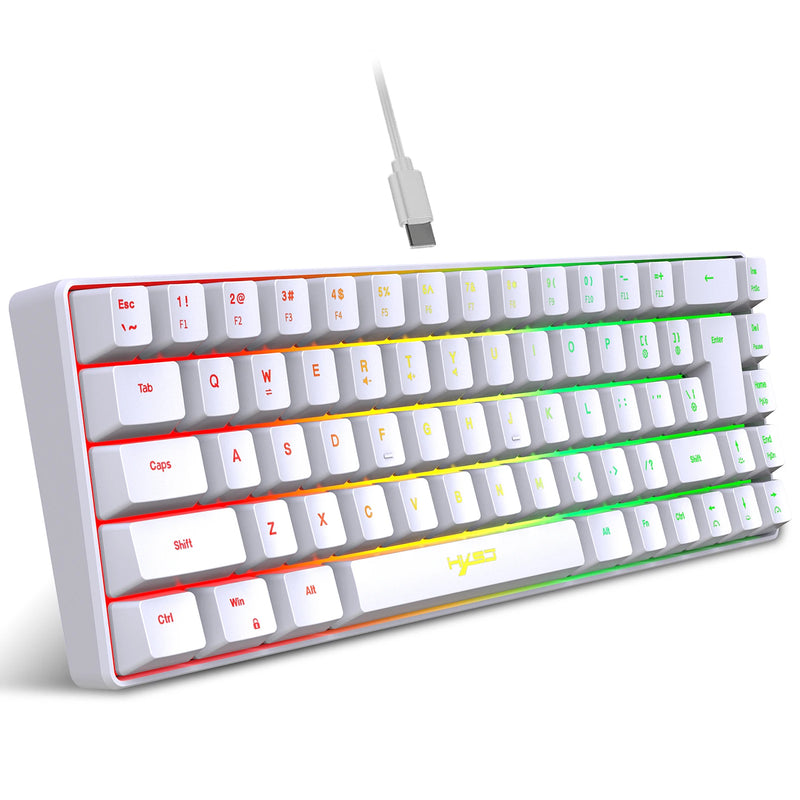 HXSJ V200 Wired K68 RGB Streamer Mini Teclado para jogos Teclado de membrana sem conflitos de 19 teclas, mas com toque mecânico para jogos/escritório