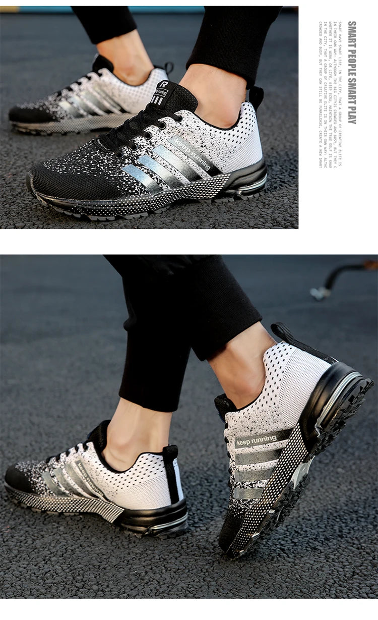 Tênis casuais da moda para homens e mulheres, calçados para caminhada, calçados fitness respiráveis de tamanho grande, calçados masculinos