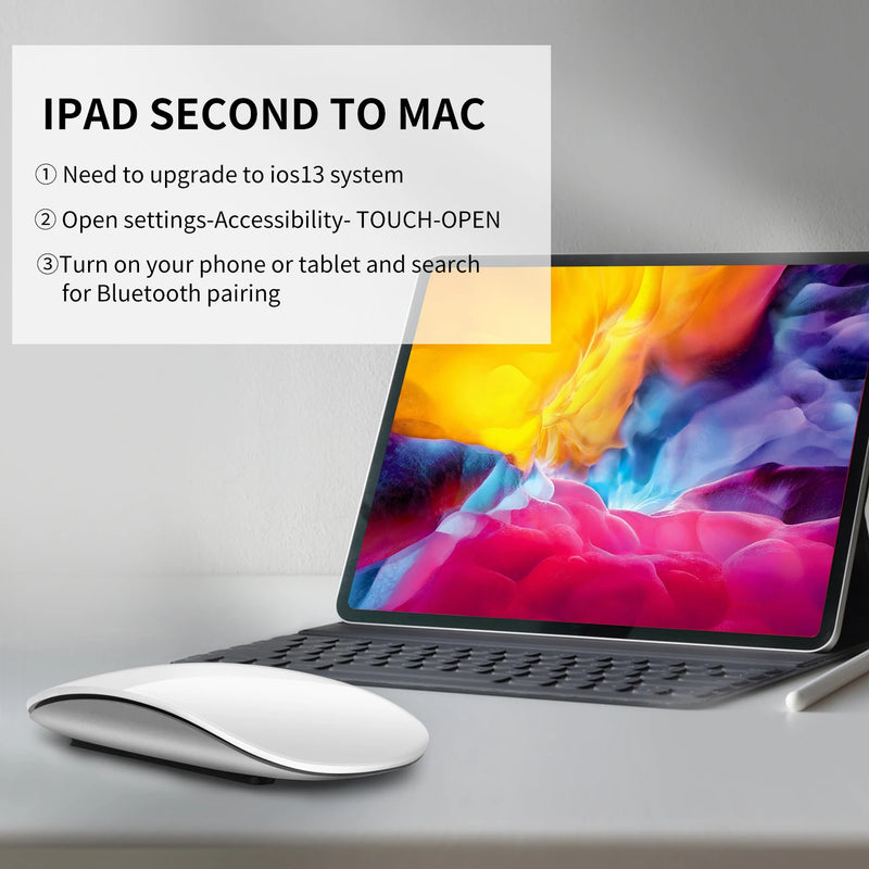 Mouse sem fio recarregável silencioso Multi Arc Touch Mouses ultrafinos Magic Mouse para laptop iPad Mac PC Macbook