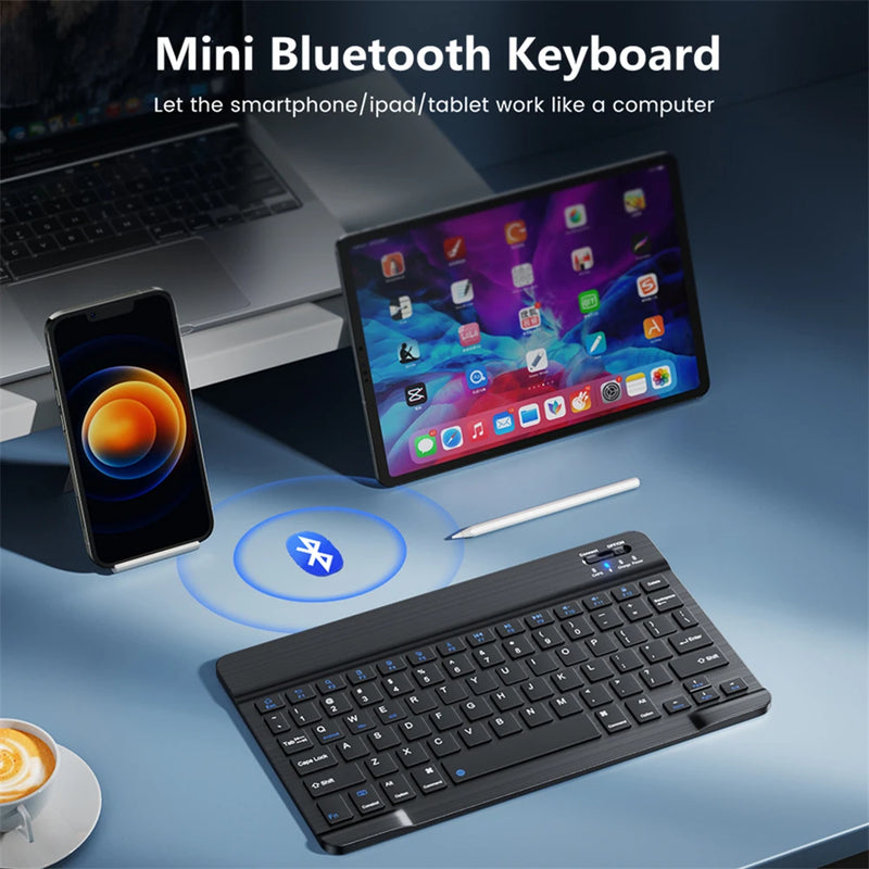 Mini teclado sem fio Bluetooth teclado para ipad telefone tablet teclado e mouse Bluetooth portátil para Samsung Xiaomi Android