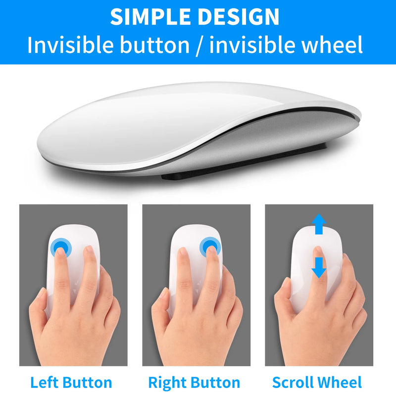 Mouse sem fio recarregável silencioso Multi Arc Touch Mouses ultrafinos Magic Mouse para laptop iPad Mac PC Macbook