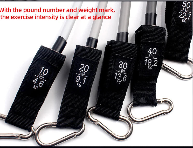 Exercícios de fitness Conjunto de faixas de resistência Tubo elástico Puxar corda Faixa de ioga Treinamento Equipamento de treino para casa Peso Ginásio Acessório