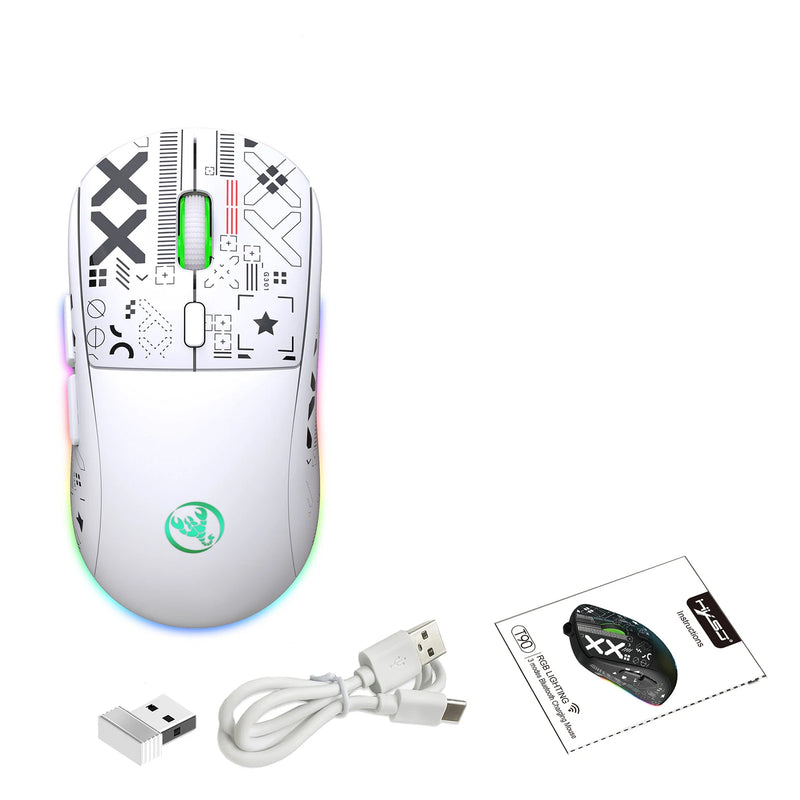 Mouse mecânico sem fio RGB Mouse para jogos ergonômico 10 milhões de pressionamentos de tecla 3600DPI Mouse 11 modos de iluminação RGB Mouses