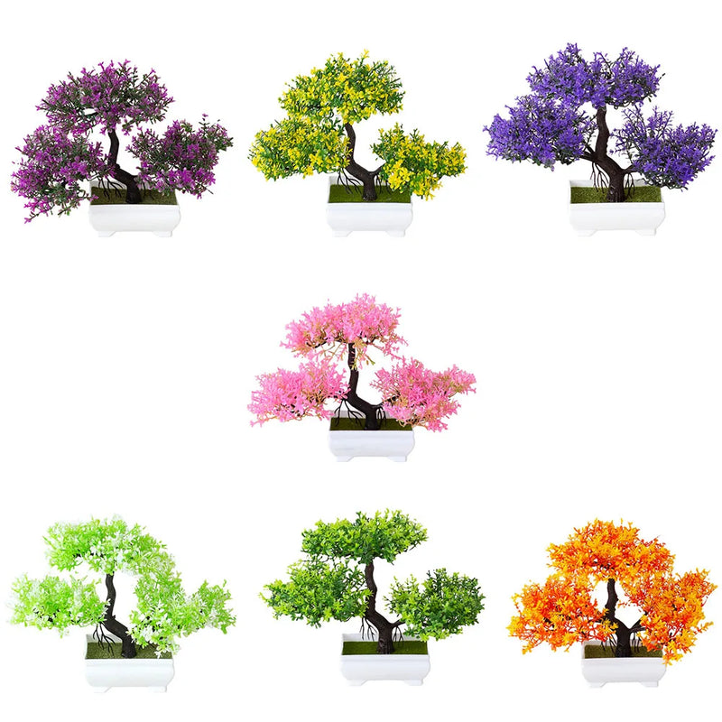 Bonsai Pequeno vaso de árvore Planta falsa Vaso de flores Arranjo de jardim Enfeites Sala Decoração de mesa para casa