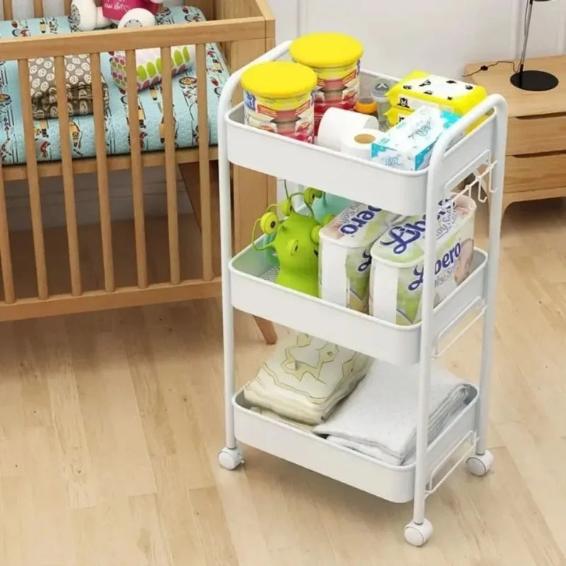 Carrinho de armazenamento de estante, carrinho organizador de cozinha móvel com rodas, prateleiras de banheiro multicamadas, prateleira de armazenamento de lanches domésticos