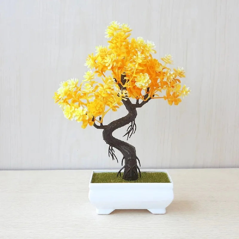 Bonsai Pequeno vaso de árvore Planta falsa Vaso de flores Arranjo de jardim Enfeites Sala Decoração de mesa para casa