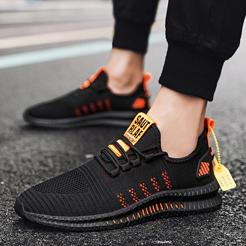 Tênis de corrida leve, respirável, esportivo, antiderrapante, fashion, flexível, com cadarço