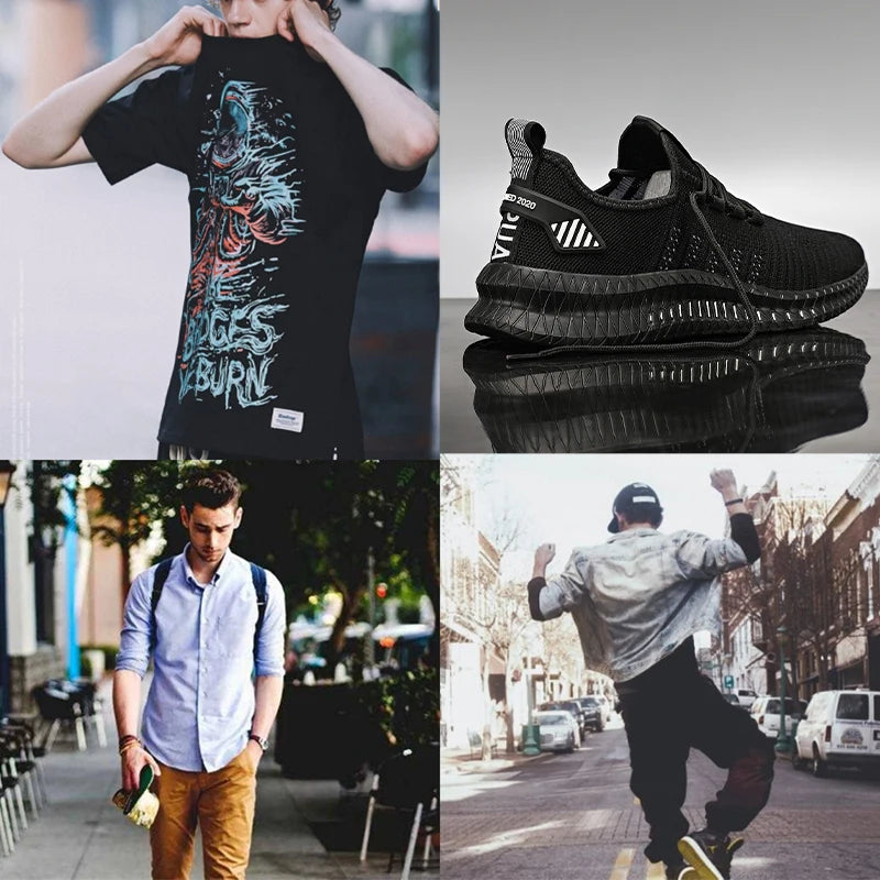 Tênis de corrida leve, respirável, esportivo, antiderrapante, fashion, flexível, com cadarço