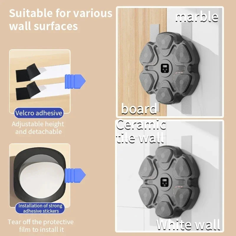 Nova máquina de boxe de música inteligente para adultos/crianças, treinamento de fitness e boxe, treinamento de resposta em casa, alvo de parede de boxe