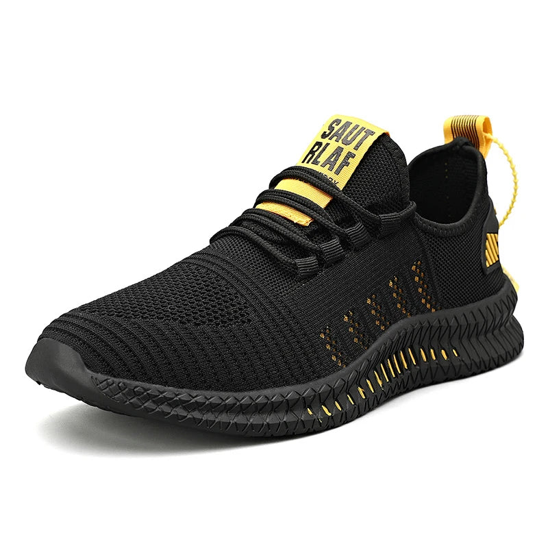Tênis de corrida leve, respirável, esportivo, antiderrapante, fashion, flexível, com cadarço