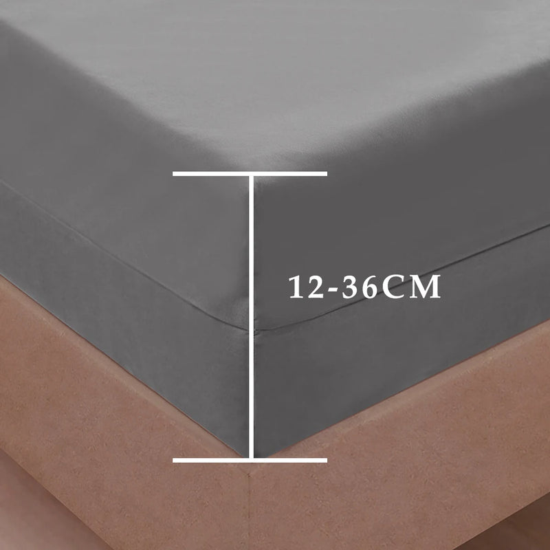 Capa de colchão impermeável totalmente fechada de 6 lados com zíper e lençol com elástico à prova de poeira para cama de casal, de solteiro, de casal, queen, king