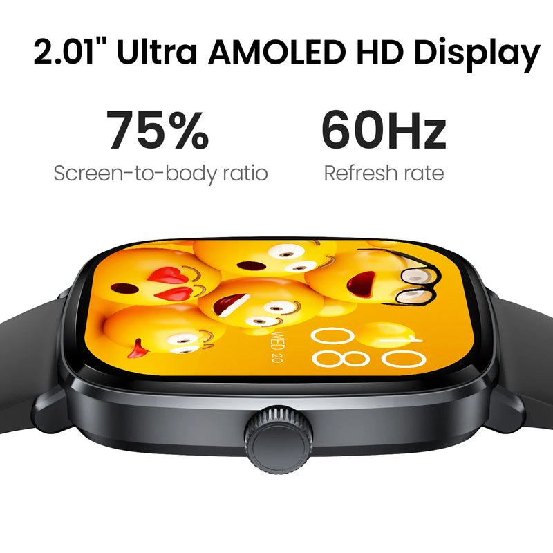 HAYLOU Watch RS5 Smartwatch 2.01'' AMOLED HD Display Bluetooth Call Sport Voice Assistant Blood Sugar Smartwatch e alças duplas