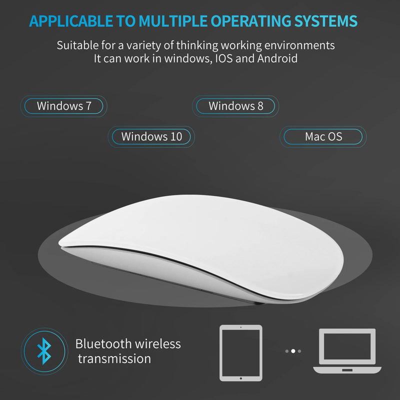 Mouse sem fio recarregável silencioso Multi Arc Touch Mouses ultrafinos Magic Mouse para laptop iPad Mac PC Macbook