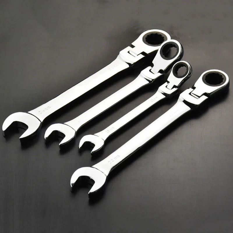 Chave de catraca combinada, com cabeça flexível, ferramenta de catraca de dupla finalidade, conjunto de combinação de catraca