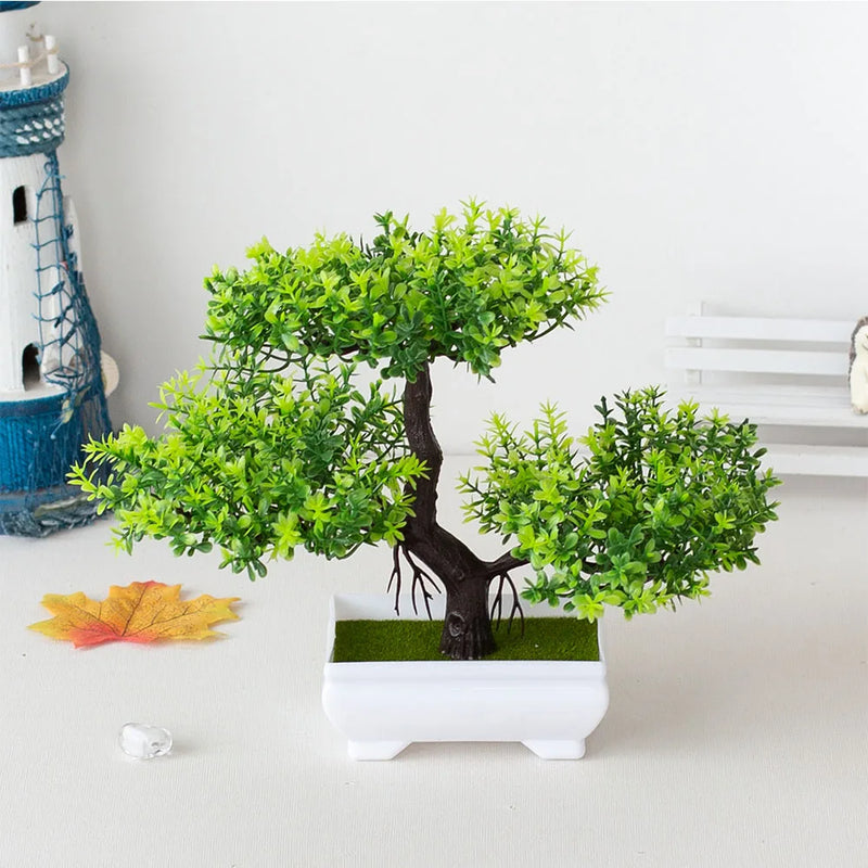 Bonsai Pequeno vaso de árvore Planta falsa Vaso de flores Arranjo de jardim Enfeites Sala Decoração de mesa para casa